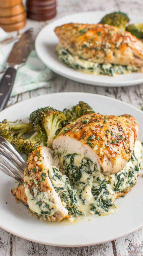 Creamy Spinach Stuffed Chicken Breast