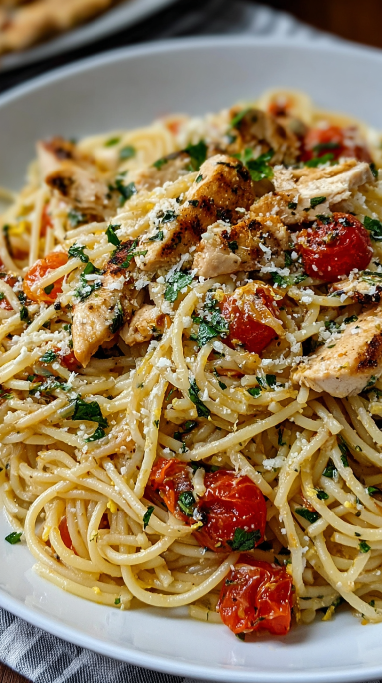 Rich and Creamy Monterey Chicken Spaghetti Dinner