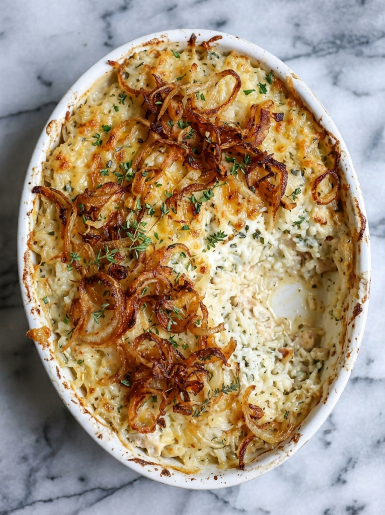 French Onion Chicken & Rice Casserole