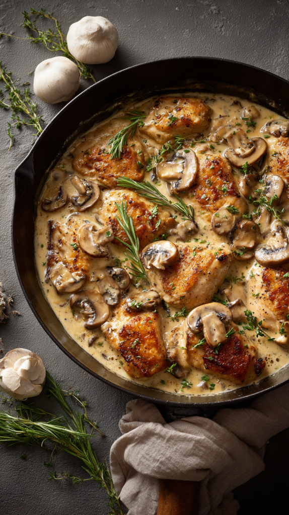 Garlic Mushroom Chicken Thighs
