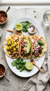 Chicken Tacos with Mango Avocado Salsa